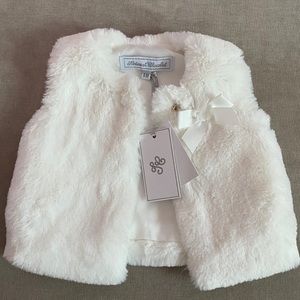 Baby girls 6 month White Faux Fur Vest